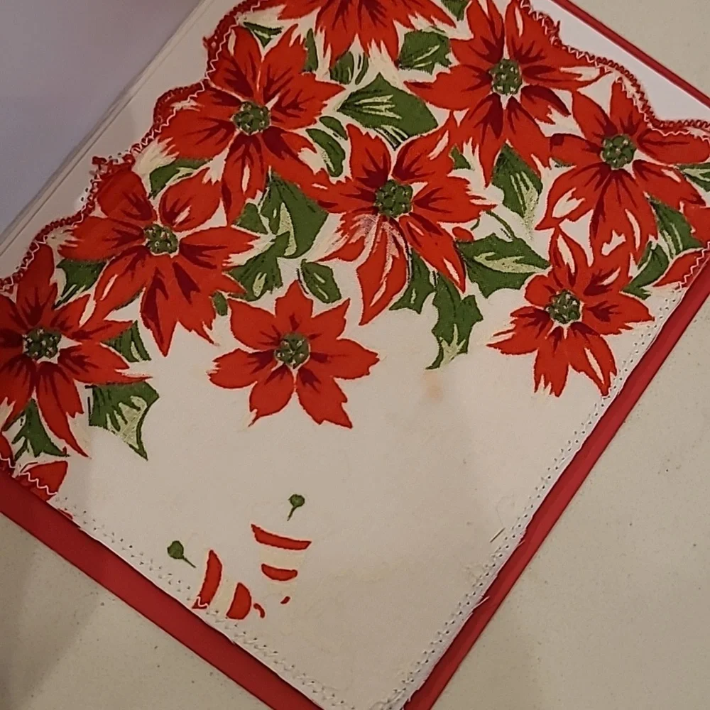 Handmade Christmas handkerchief cards.